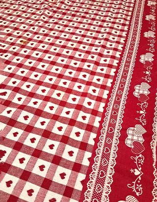 Tovaglia country a quadri rossi e bianchi