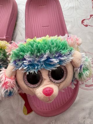 CHANCLAS PELUCHE PERRO MULTICOLOR