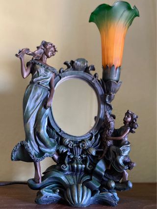 Lampada Art Nouveau con Specchio