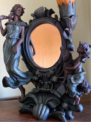 Lampada Art Nouveau con Specchio