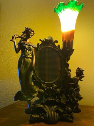 Lampada Art Nouveau con Specchio