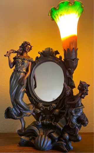 Lampada Art Nouveau con Specchio