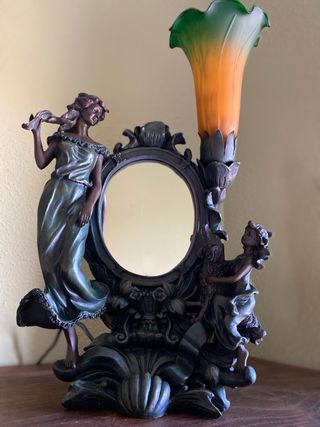 Lampada Art Nouveau con Specchio