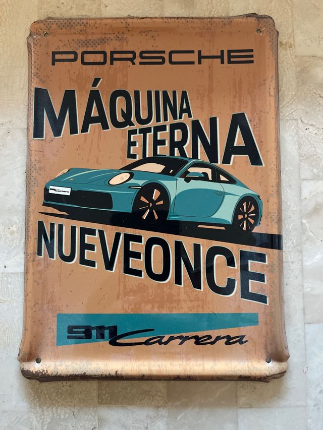 Placca Porsche 911 Carrera in Metallo