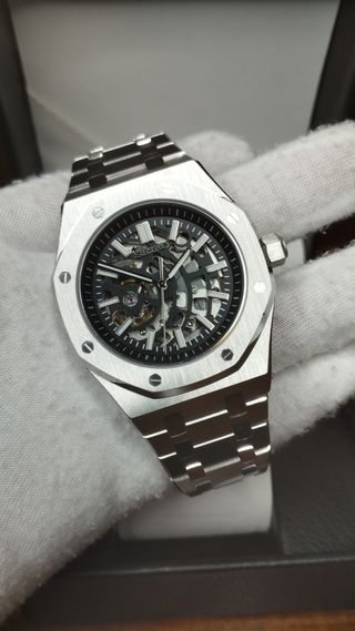 Reloj Seiko Mod AP Royal-Oak Black Skeleton - NH70