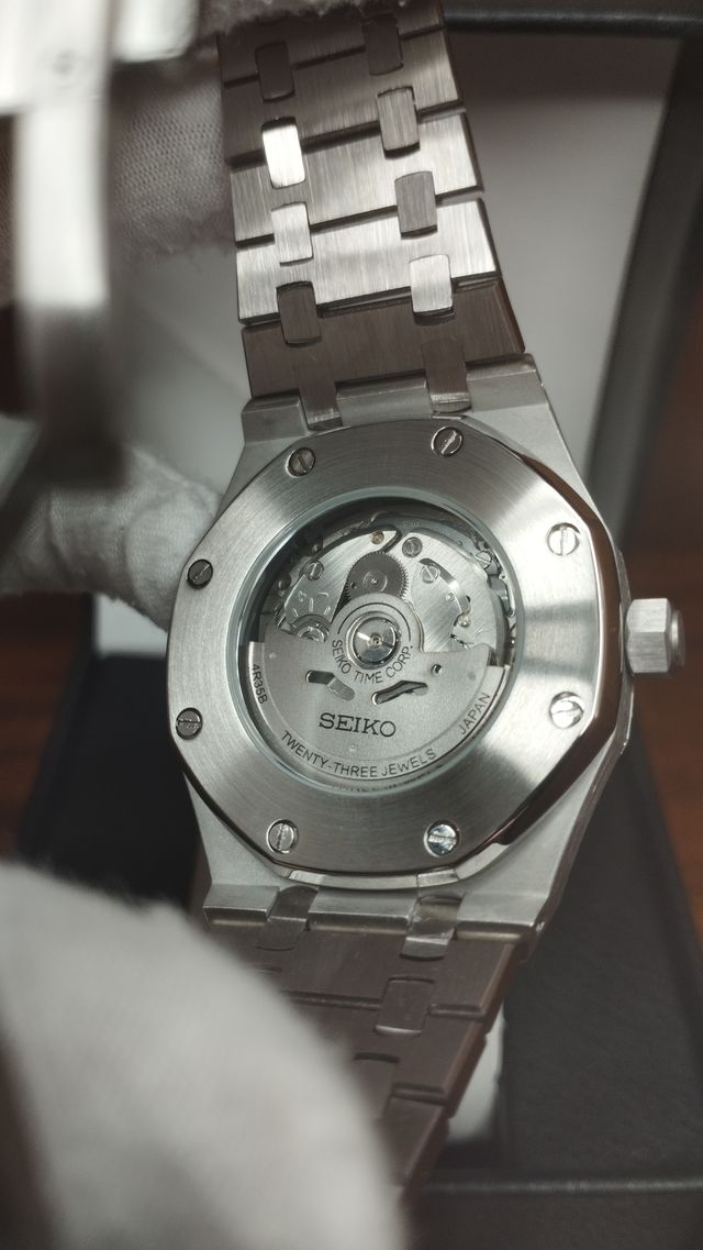 Reloj Seiko Mod AP Royal-Oak Black Skeleton - NH70