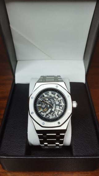 Reloj Seiko Mod AP Royal-Oak Black Skeleton - NH70