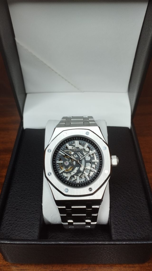 Reloj Seiko Mod AP Royal-Oak Black Skeleton - NH70