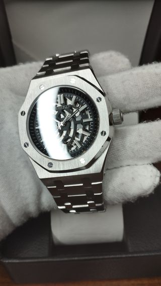 Reloj Seiko Mod AP Royal-Oak Black Skeleton - NH70