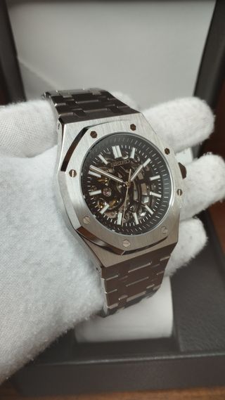 Reloj Seiko Mod AP Royal-Oak Black Skeleton - NH70