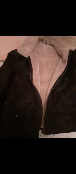 Abrigo piel forro beige/marrón Talla XL