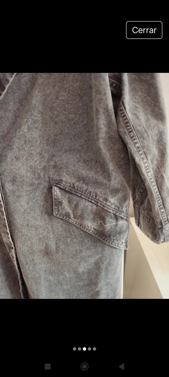 Abrigo largo vaquero gris Overside