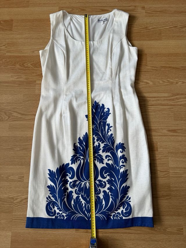 Vestido blanco y azul