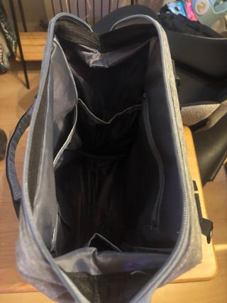 Mochila para carrito de bebé gris