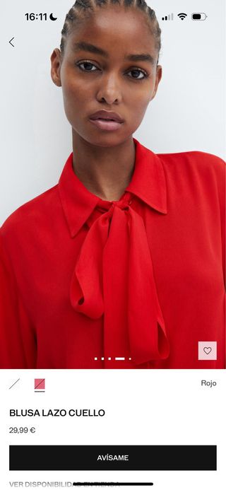 Camisa Mango Roja.Sin usar.