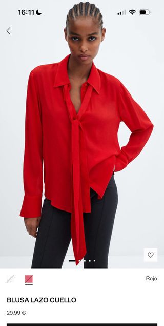 Camisa Mango Roja.Sin usar.