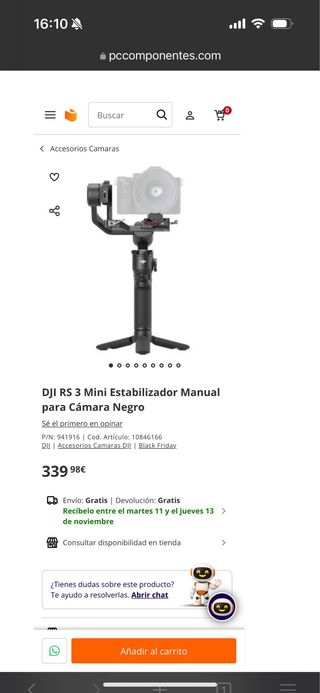 Estabilizador Gimbal DJI RS3 Mini