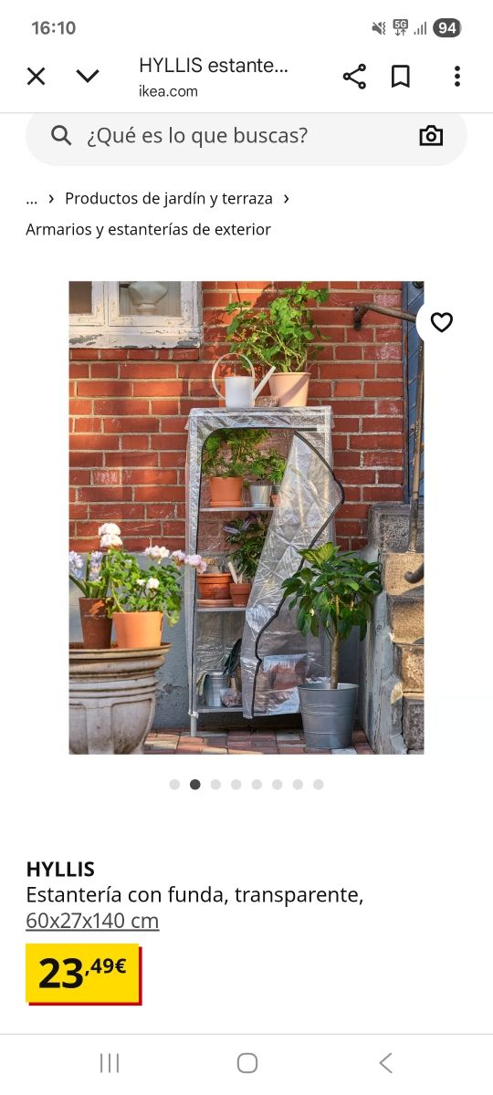 Estantería HYLLIS Ikea con funda transparente