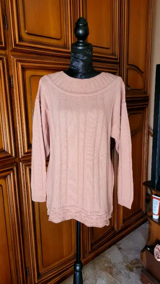 Maglia misto lana rosa