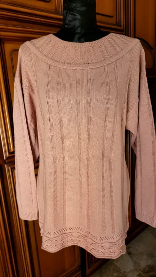 Maglia misto lana rosa