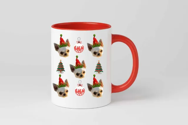 Taza cerámica navidad personalizada con mascota