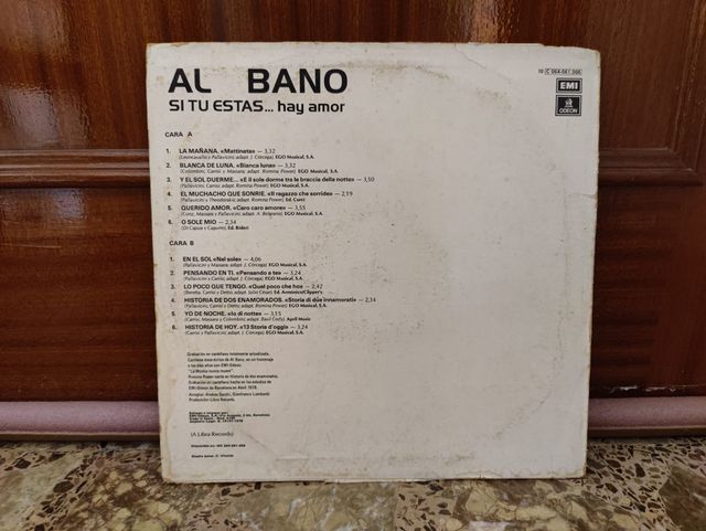 Vinilo Al Bano Si Tu Estas... Hay Amor