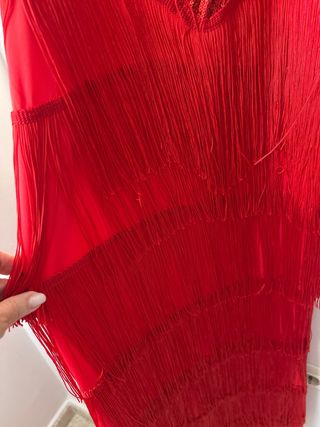 Vestido fiesta lentejuelas flecos