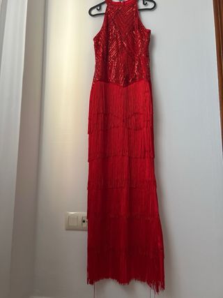 Vestido fiesta lentejuelas flecos