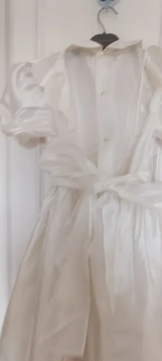 Vestido de comunión blanco y rosa.Talla 12