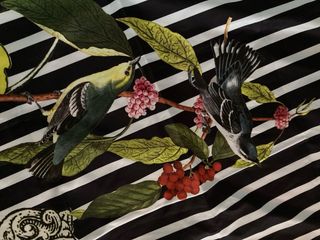 Sciarpa foulard donna con uccelli e fiori