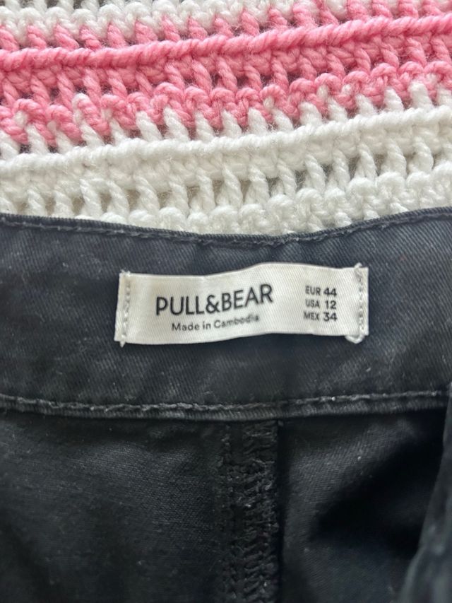 Pantalón Cargo Negro Pull&Bear