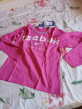 Camiseta Reebok manga larga niña rosa