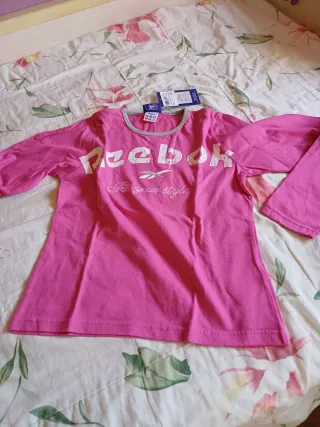 Camiseta Reebok manga larga niña rosa