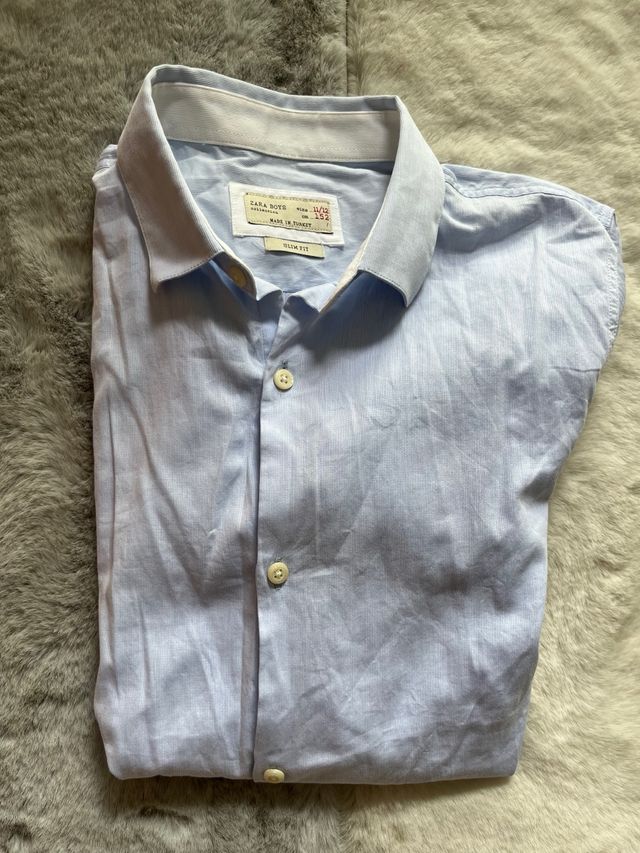 Camisa Zara Boys azul claro talla 152