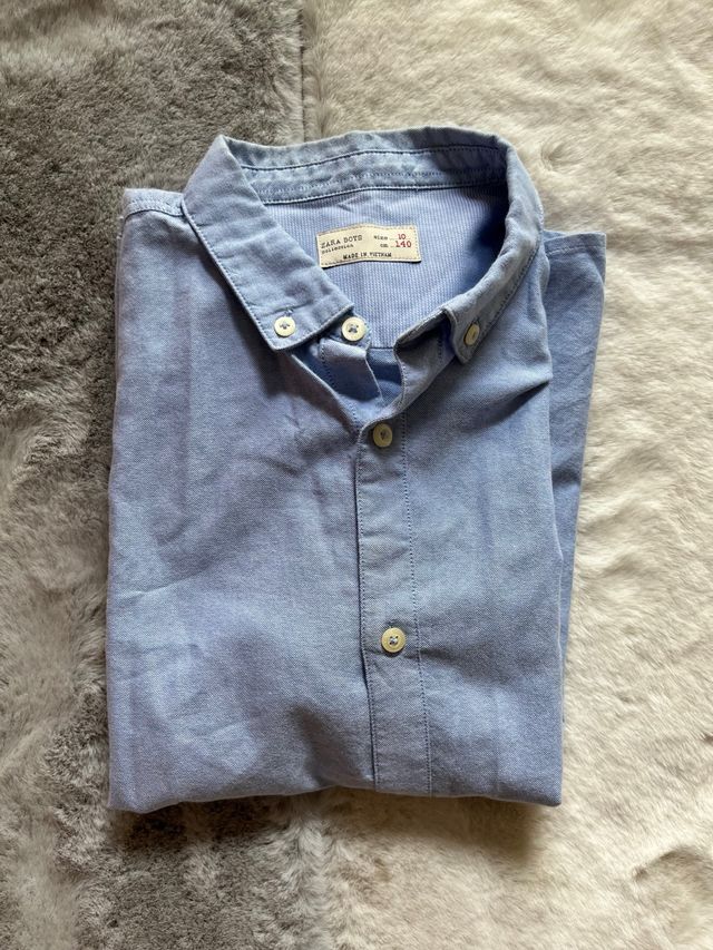 Camisa Zara Kids Azul Talla 10