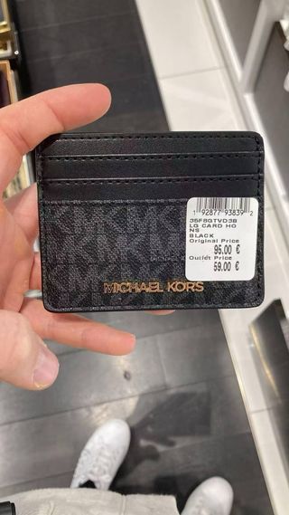 Tarjetero Michael Kors Negra Logo Monogram