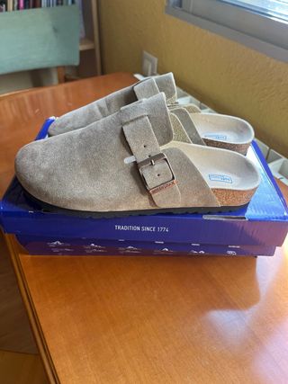 Zuecos Birkenstock Hombre Beige/Marrón