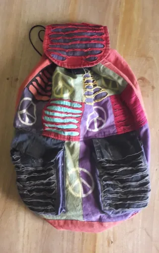 Zaino Hippie Cotone Patchwork Peace