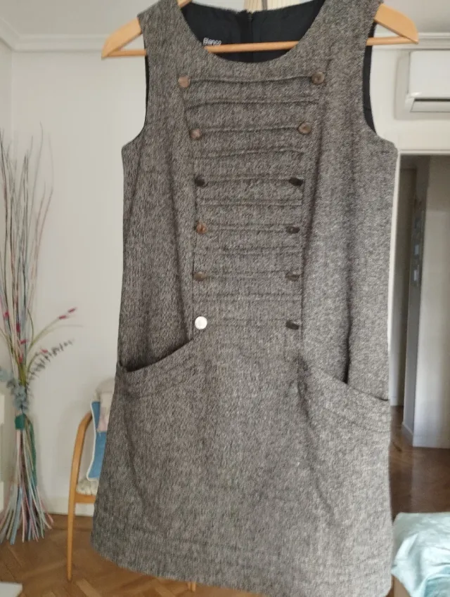 Vestido pichi Blanco cheviot