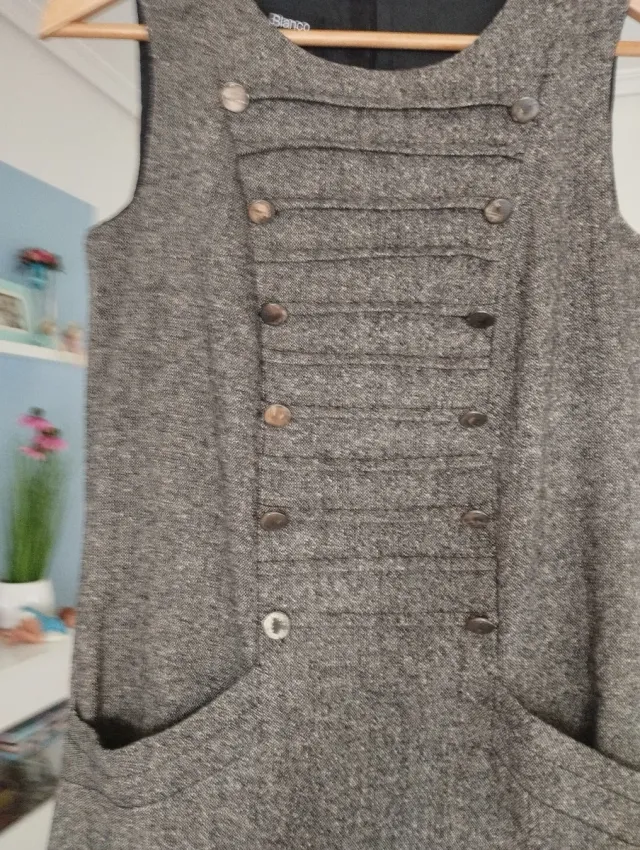 Vestido pichi Blanco cheviot