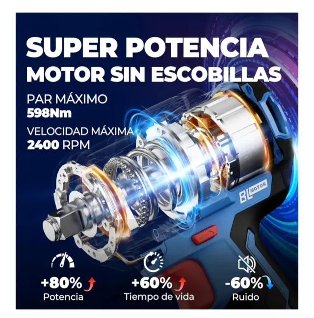 Llave de impacto inalámbrica Dong Cheng