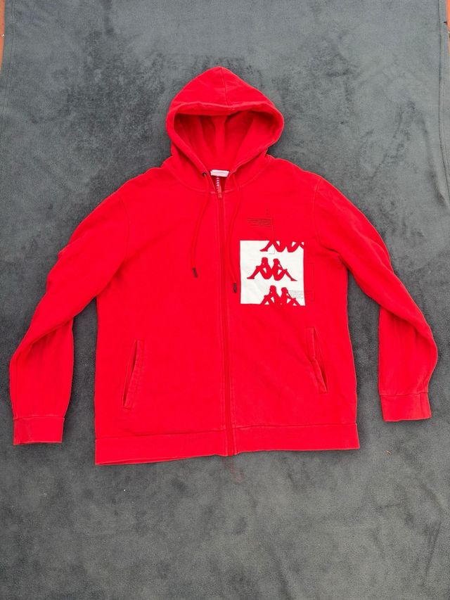 Kappa Sudadera Roja con Capucha y Cremallera – Str
