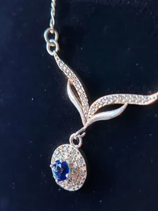 Collana Argento 925 con Zirconia Blu
