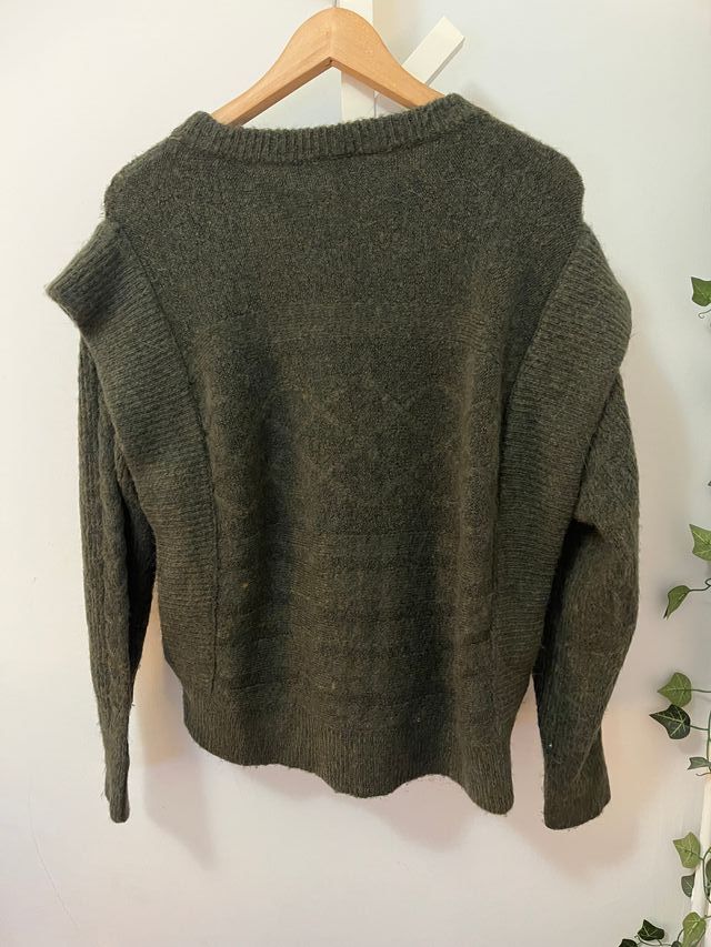 Jersey amplio lana verde oscuro