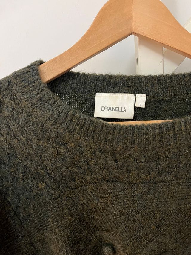 Jersey amplio lana verde oscuro