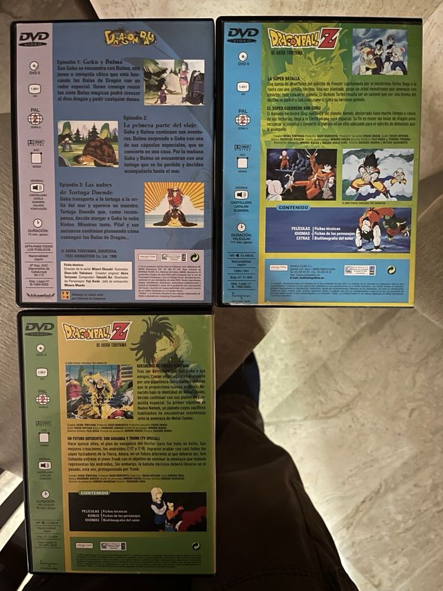 DVDs Dragon Ball Z y Dragon Ball