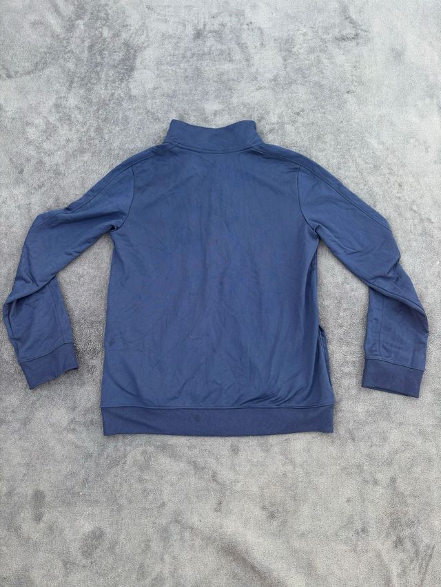 chaqueta Azul Marino con Cremallera y Logo Blanco