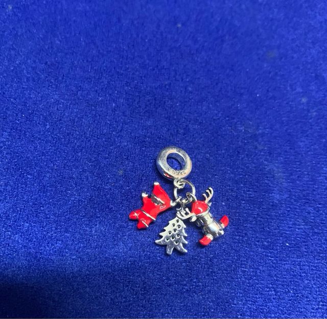 Charm Papá Noel Reno Árbol Pulsera Pandora plata