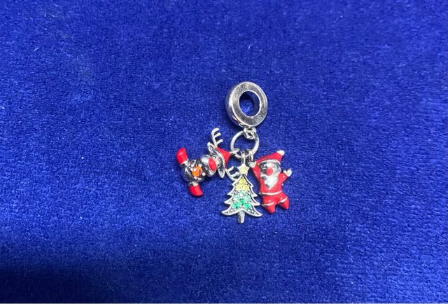 Charm Papá Noel Reno Árbol Pulsera Pandora plata
