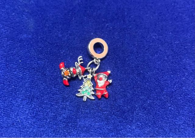 Charm Papá Noel Reno Árbol Pulsera Pandora plata